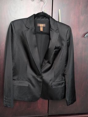 Victor Alfaro Matte Black Satin Blazer 8